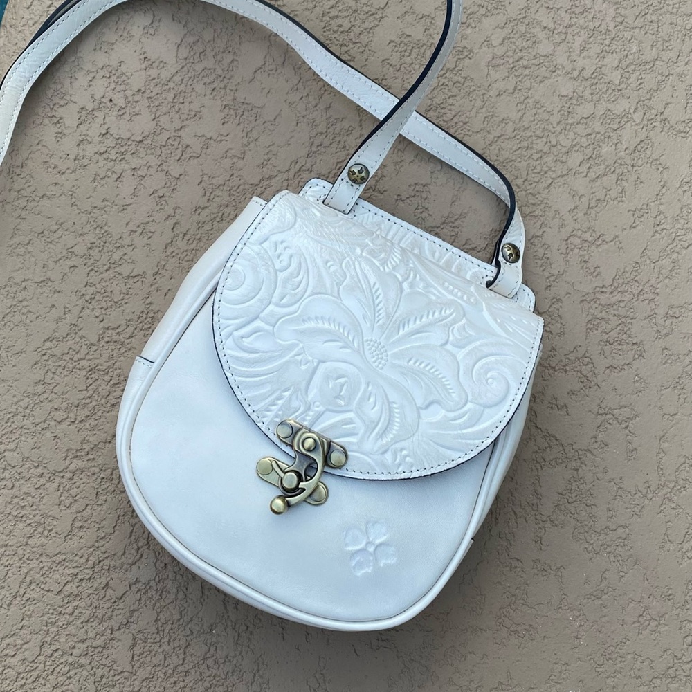 Patricia Nash Rocca Saddle Latte Crossbody Purse